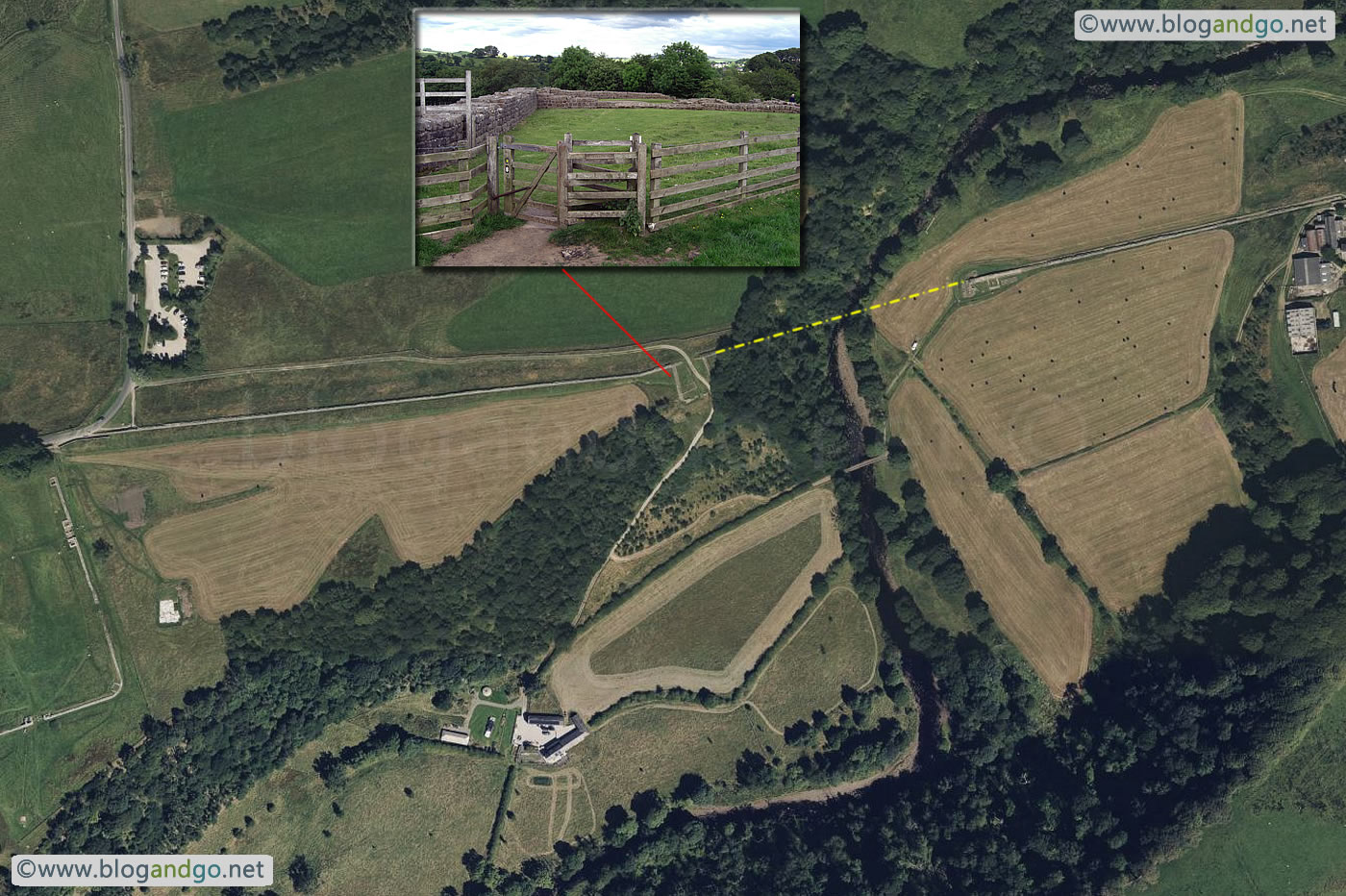 Hadrian's Wall Path - Milecastle 49, aerial view